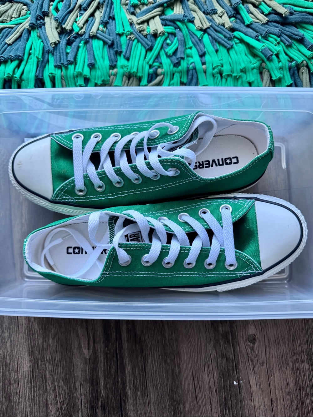Converse Green Low-Top Canvas Sneakers